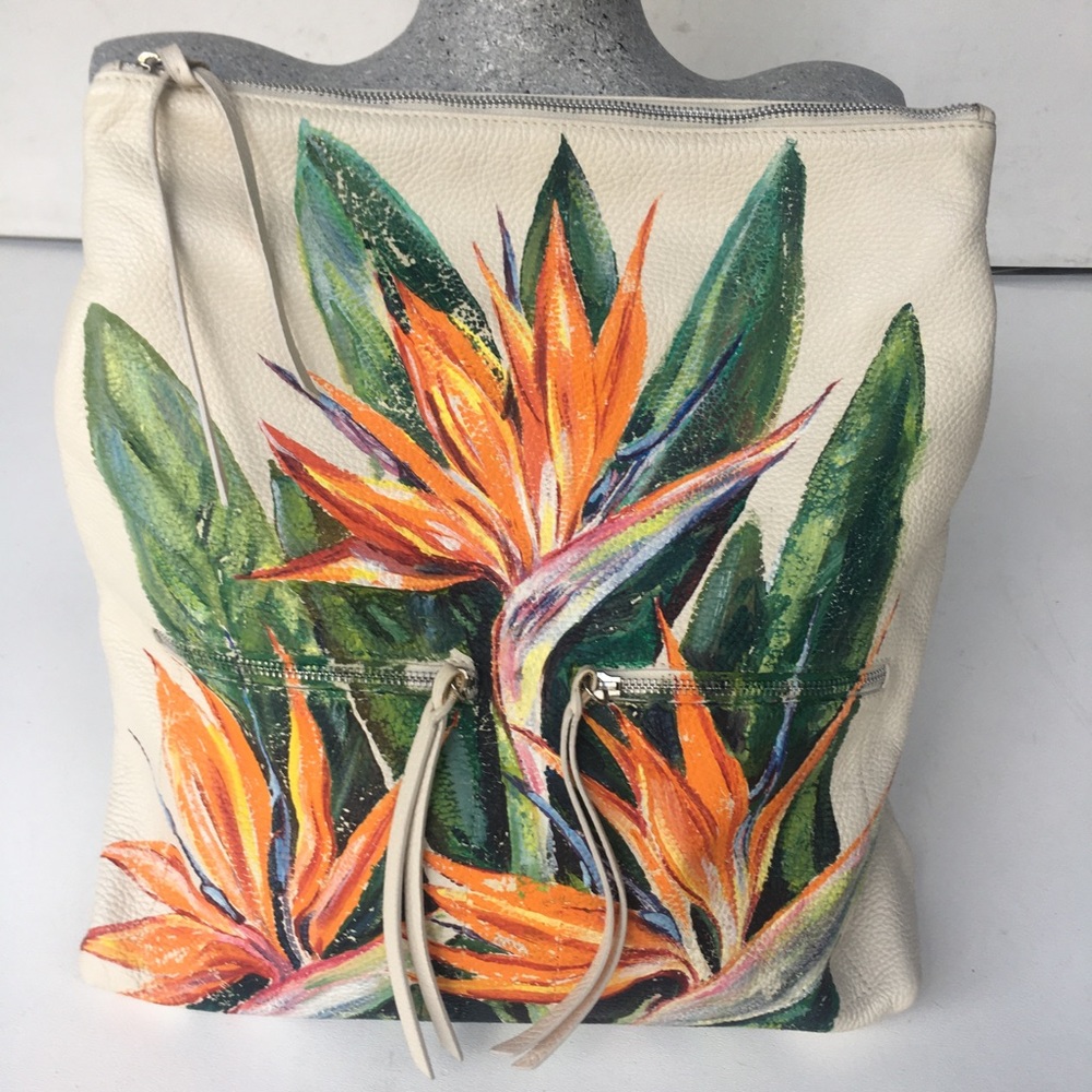 Hand painted bag made in italy